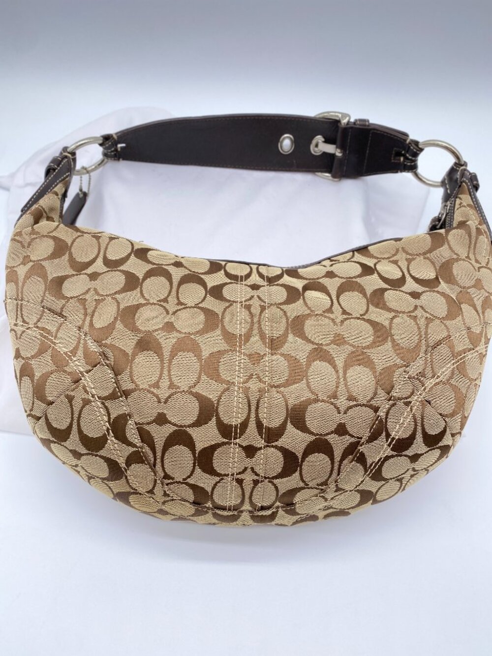 Coach Vintage Soho Signature Large Hobo 10075 Y2K Brown π€ Paris - Picture 14 of 16